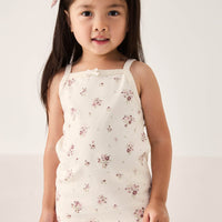 Organic Cotton Singlet - Lauren Floral Tofu Childrens Singlet from Jamie Kay Australia