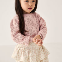 Organic Cotton Ruby Skirt - Rosalie Floral Mauve Childrens Skirt from Jamie Kay Australia