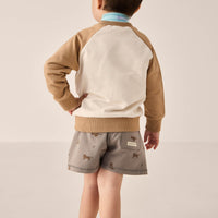 Organic Cotton Jalen Short - Lenny Leopard Sage Childrens Short from Jamie Kay Australia