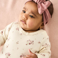 Organic Cotton Long Sleeve Bodysuit - Lauren Floral Tofu Childrens Bodysuit from Jamie Kay Australia