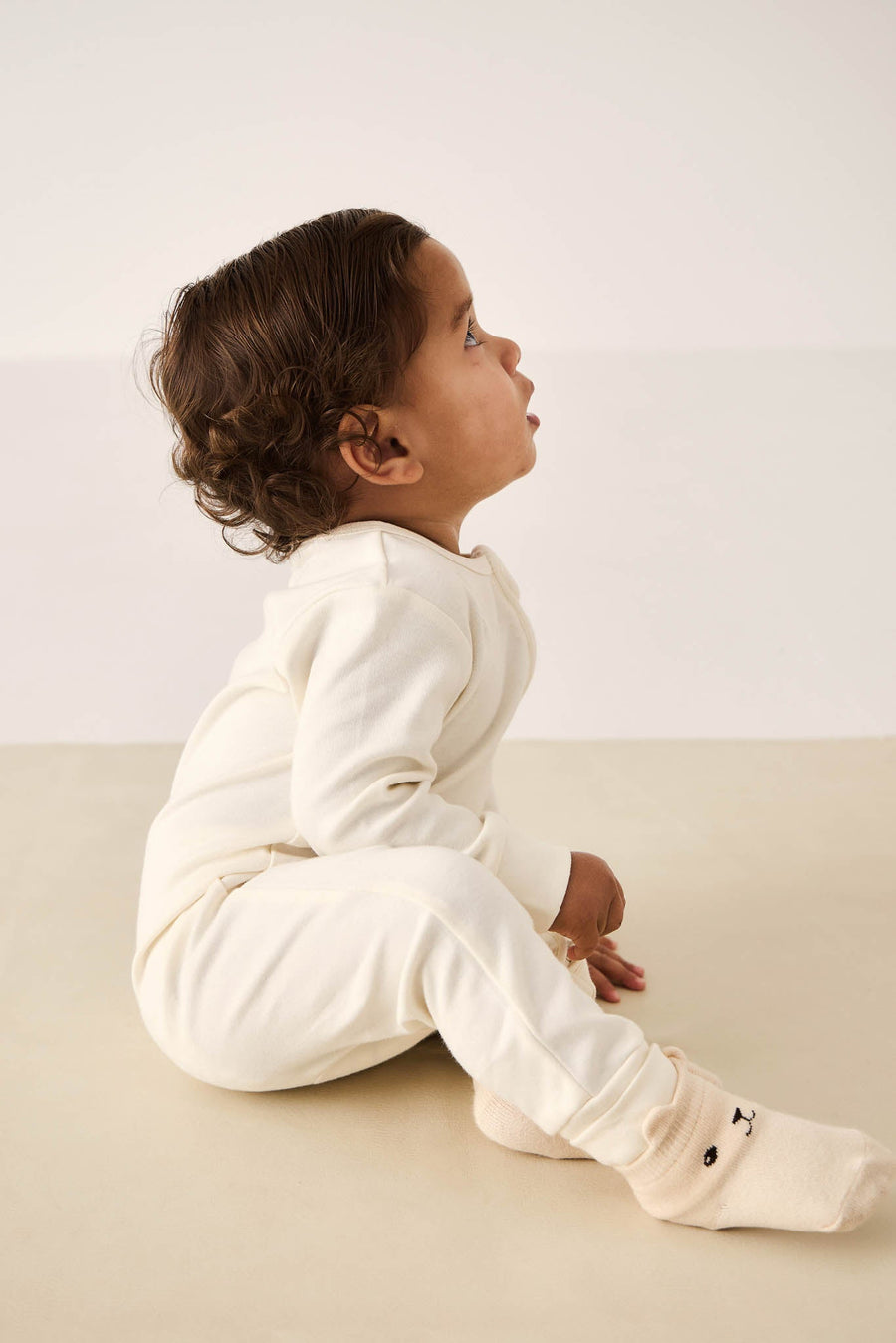 Pima Cotton Frankie Zip Onepiece - Cloud Childrens Onepiece from Jamie Kay Australia