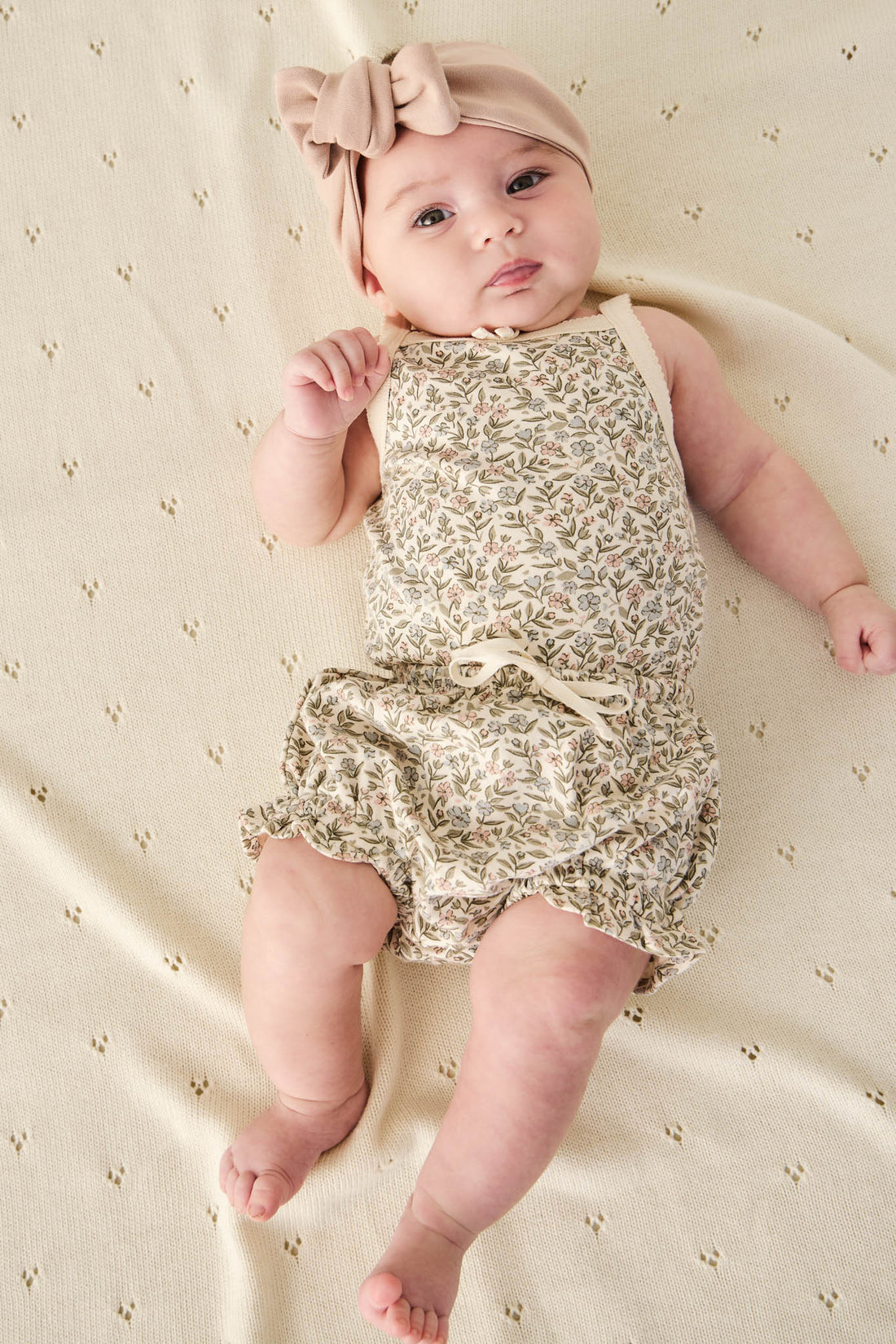 Organic Cotton Frill Bloomer - Ariella Eggnog Childrens Bloomer from Jamie Kay Australia