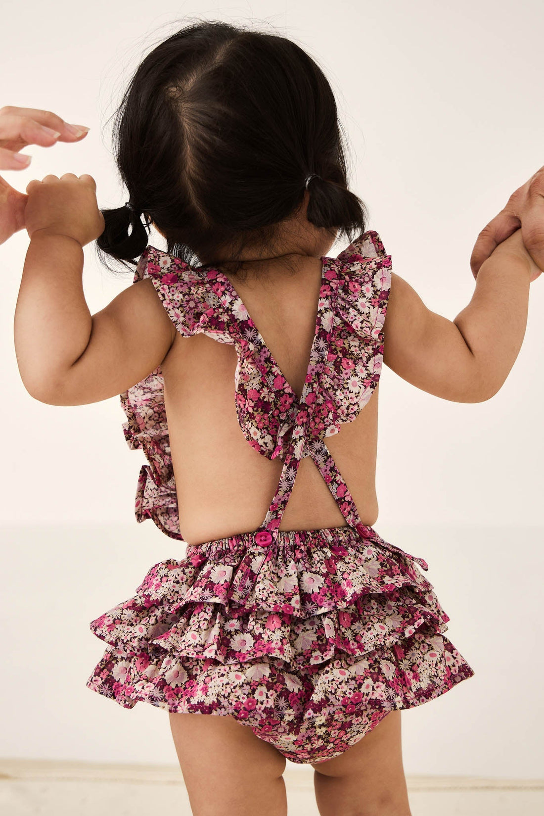 Organic Cotton Madeline Playsuit - Garden Print Childrens Playsuit from Jamie Kay Australia