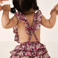 Organic Cotton Madeline Playsuit - Garden Print Childrens Playsuit from Jamie Kay Australia