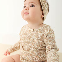 Organic Cotton Long Sleeve Bodysuit - Kitty Chloe Childrens Bodysuit from Jamie Kay Australia