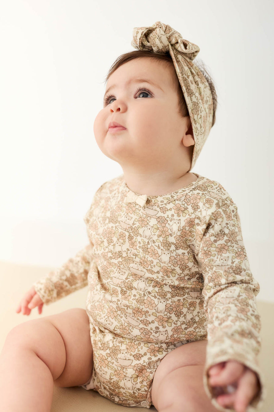 Organic Cotton Long Sleeve Bodysuit - Kitty Chloe Childrens Bodysuit from Jamie Kay Australia