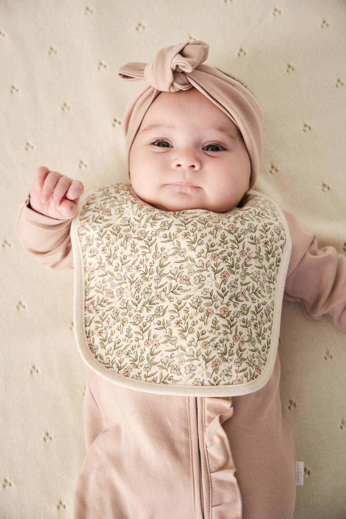 Organic Cotton Bib - Ariella Eggnog Childrens Bib from Jamie Kay Australia