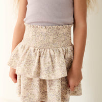 Organic Cotton Ruby Skirt - April Floral Mauve Childrens Skirt from Jamie Kay Australia