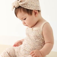 Organic Cotton Bridget Singlet Bodysuit - April Floral Mauve Childrens Bodysuit from Jamie Kay Australia