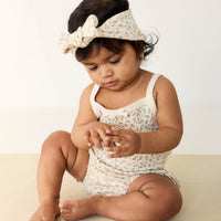 Organic Cotton Bridget Singlet Bodysuit - Blueberry Ditsy Childrens Bodysuit from Jamie Kay Australia