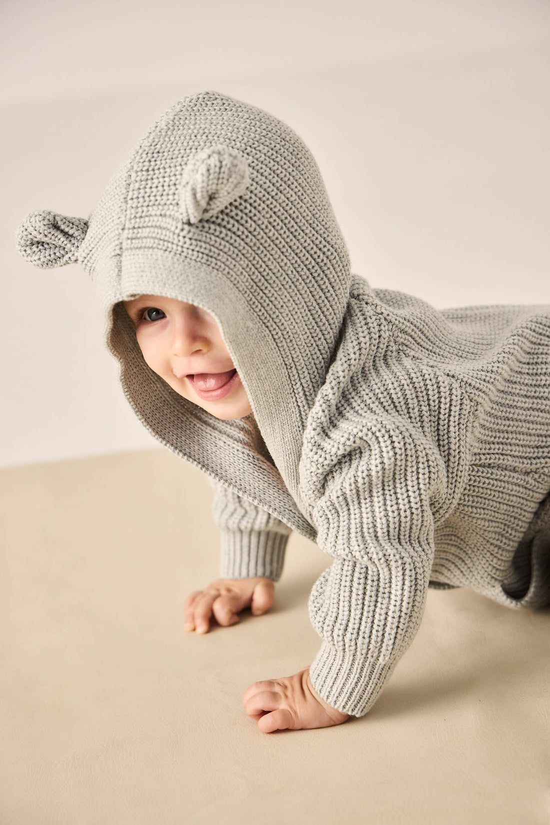 Bear Knit Onepiece - Ocean Spray Fleck Childrens Onepiece from Jamie Kay Australia