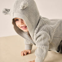 Bear Knit Onepiece - Ocean Spray Fleck Childrens Onepiece from Jamie Kay Australia