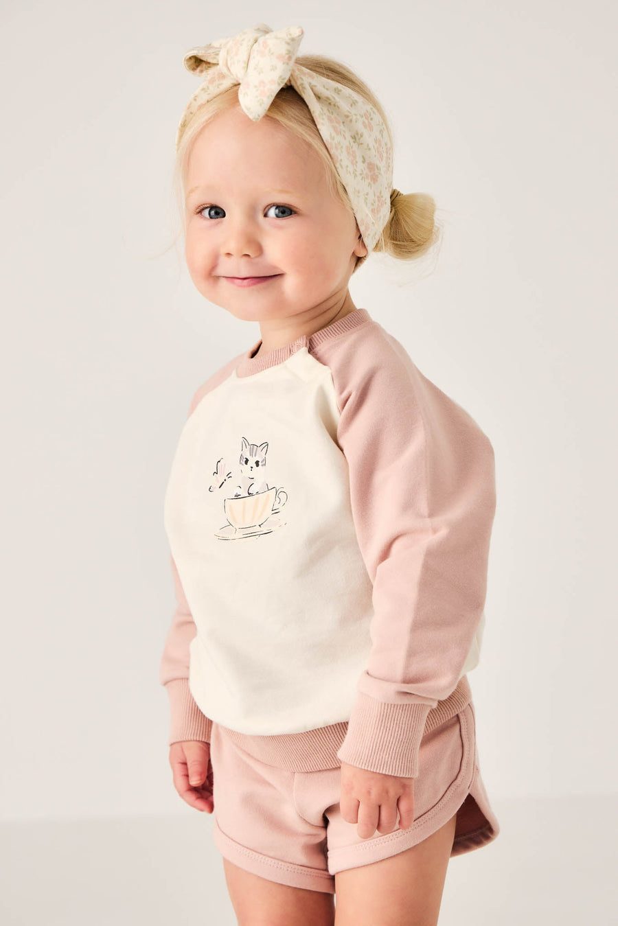 Organic Cotton Ivy Shortie - Dusky Rose Childrens Short from Jamie Kay Australia