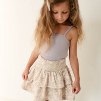 Organic Cotton Ruby Skirt - April Floral Mauve Childrens Skirt from Jamie Kay Australia