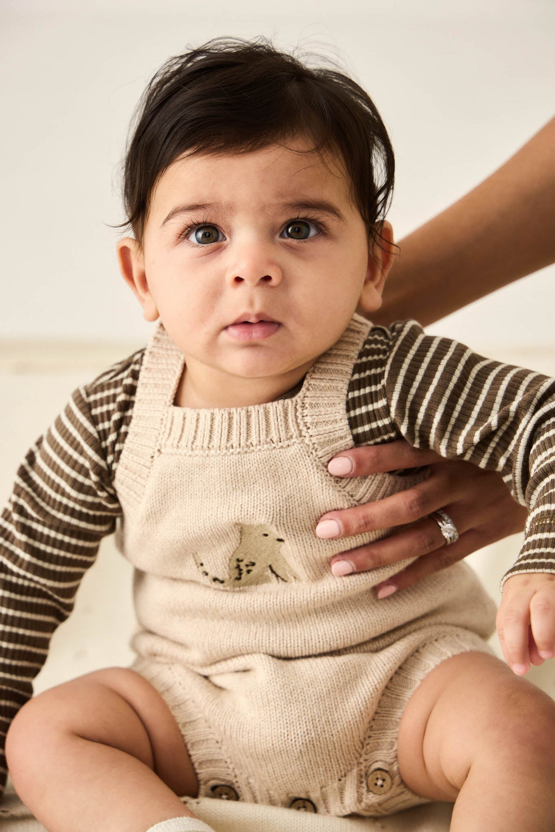 Ethan Playsuit - Oatmeal Marle Leopard Childrens Playsuit from Jamie Kay Australia