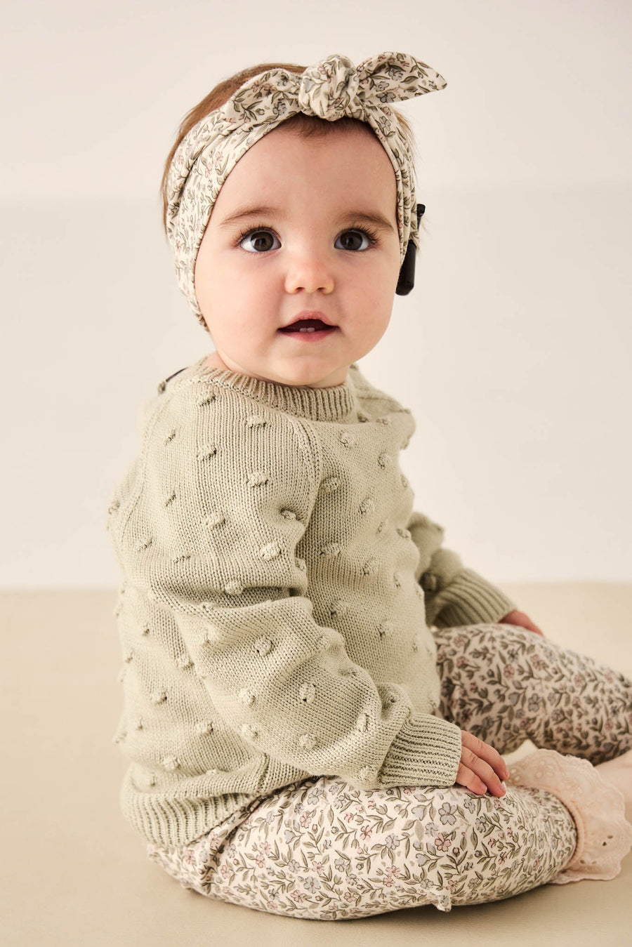 Dotty Knitted Jumper - Honeydew Childrens Jumper from Jamie Kay Australia