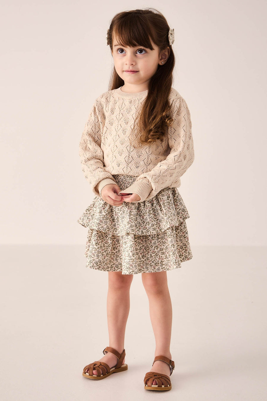 Organic Cotton Ruby Skirt - Ariella Eggnog Childrens Skirt from Jamie Kay Australia