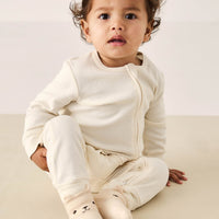 Pima Cotton Frankie Zip Onepiece - Cloud Childrens Onepiece from Jamie Kay Australia