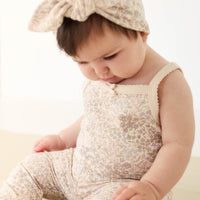 Organic Cotton Everyday Legging - April Floral Mauve Childrens Legging from Jamie Kay Australia