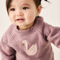 Audrey Knitted Jumper - Dreamy Pink Marle Childrens Knitwear from Jamie Kay Australia