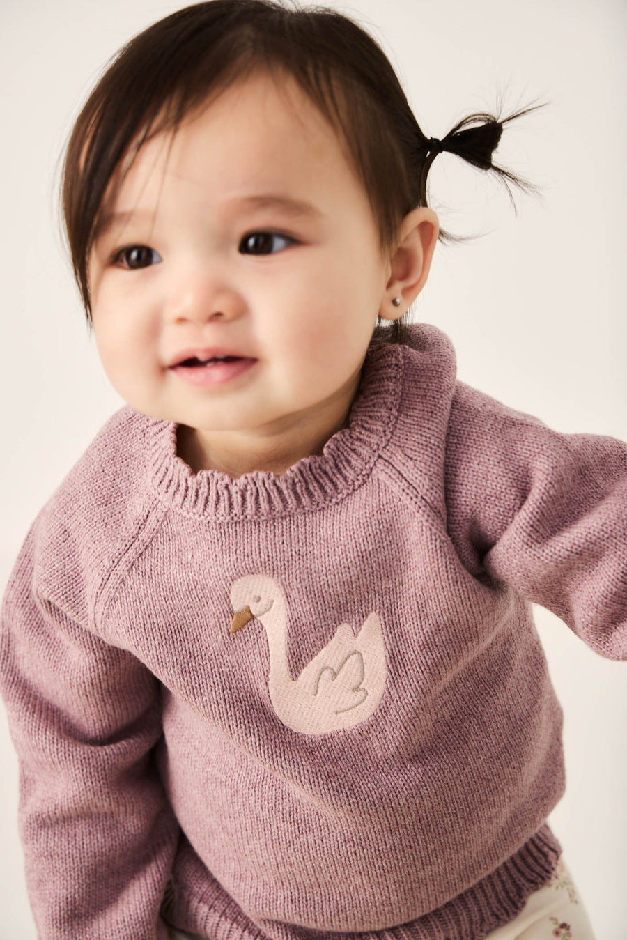 Audrey Knitted Jumper - Dreamy Pink Marle Childrens Knitwear from Jamie Kay Australia