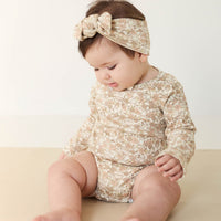 Organic Cotton Long Sleeve Bodysuit - Kitty Chloe Childrens Bodysuit from Jamie Kay Australia