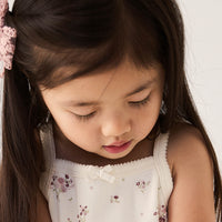 Organic Cotton Singlet - Lauren Floral Tofu Childrens Singlet from Jamie Kay Australia