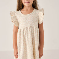 Organic Cotton Ada Dress - Rosalie Floral Mauve Childrens Dress from Jamie Kay Australia