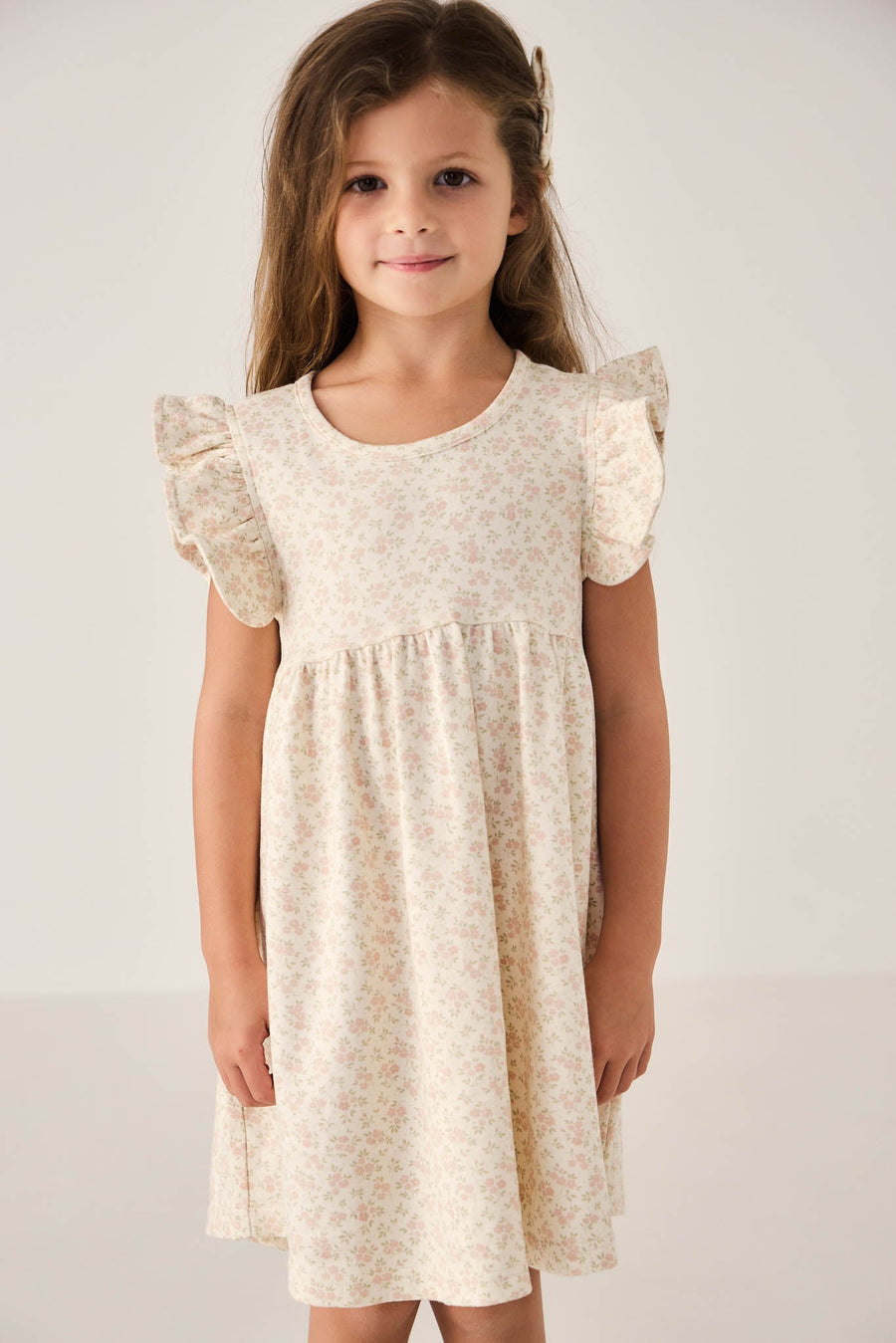 Organic Cotton Ada Dress - Rosalie Floral Mauve Childrens Dress from Jamie Kay Australia