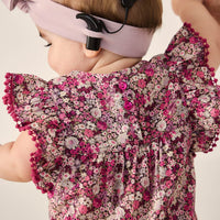 Organic Cotton Martha Playsuit - Garden Print Childrens Playsuit from Jamie Kay Australia