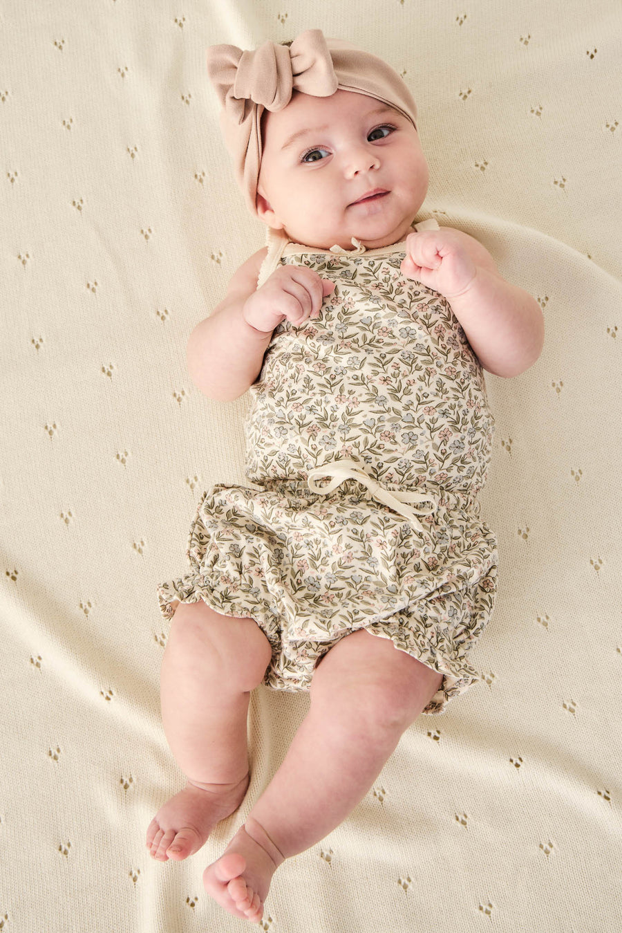 Organic Cotton Frill Bloomer - Ariella Eggnog Childrens Bloomer from Jamie Kay Australia