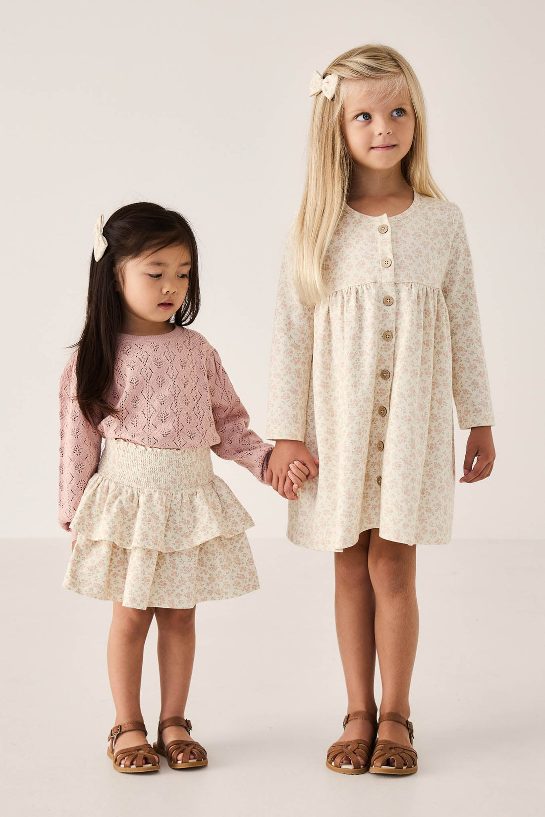 Organic Cotton Poppy Dress - Rosalie Floral Mauve Childrens Dress from Jamie Kay Australia