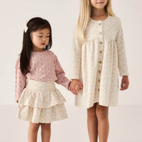 Organic Cotton Poppy Dress - Rosalie Floral Mauve Childrens Dress from Jamie Kay Australia