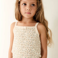 Organic Cotton Singlet - Blueberry Ditsy Childrens Singlet from Jamie Kay Australia