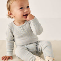 Organic Cotton Modal Long Sleeve Bodysuit - Ocean Spray/Cassava Childrens Bodysuit from Jamie Kay Australia