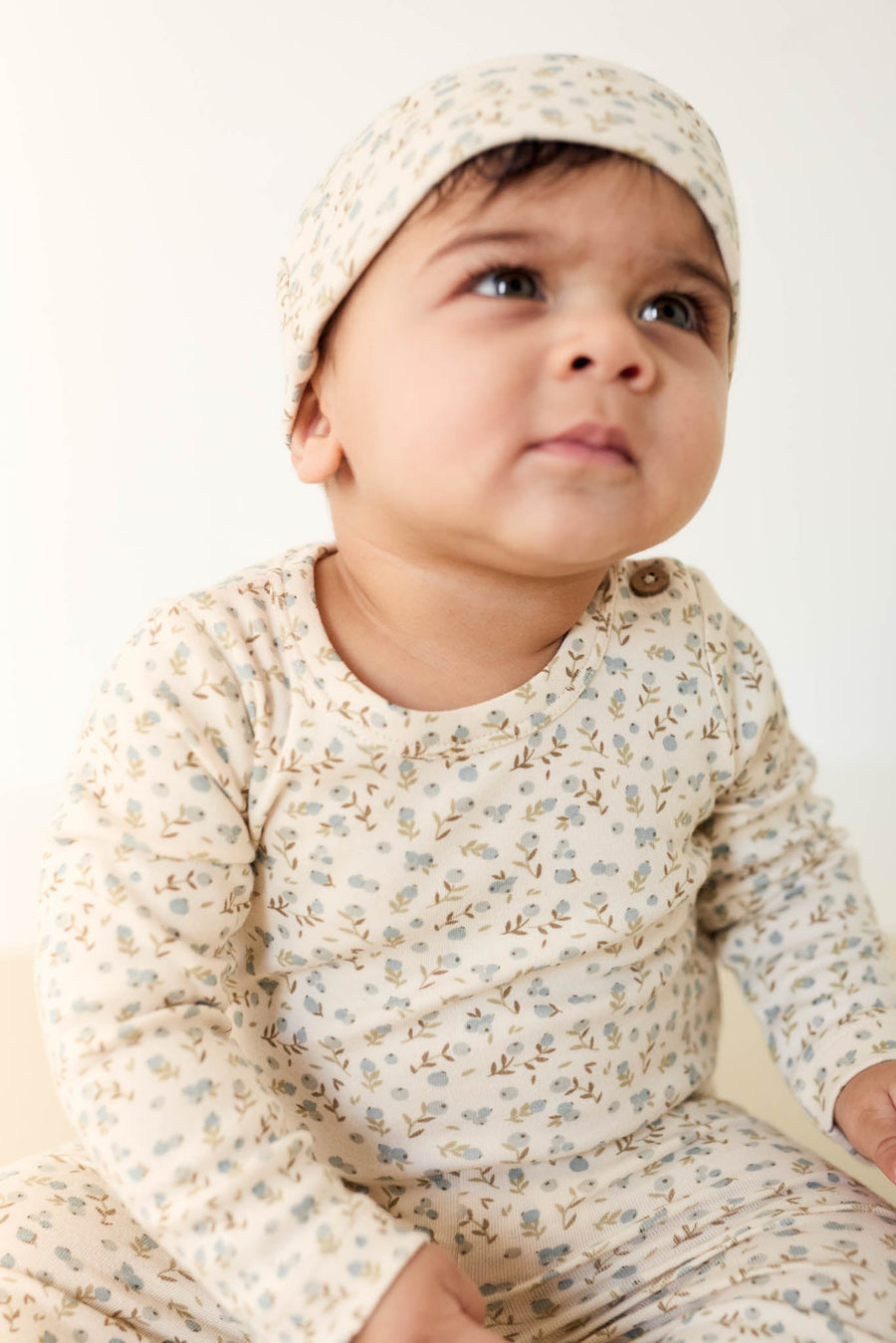 Organic Cotton Fernley Bodysuit - Blueberry Ditsy Childrens Bodysuit from Jamie Kay Australia