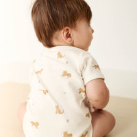 Organic Cotton Hudson Short Sleeve Bodysuit - Lenny Leopard Cloud Childrens Bodysuit from Jamie Kay Australia