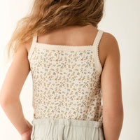 Organic Cotton Singlet - Blueberry Ditsy Childrens Singlet from Jamie Kay Australia