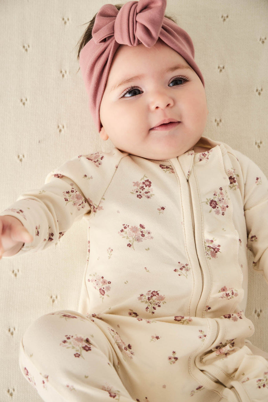 Organic Cotton Melanie Onepiece - Lauren Floral Tofu Childrens Onepiece from Jamie Kay Australia