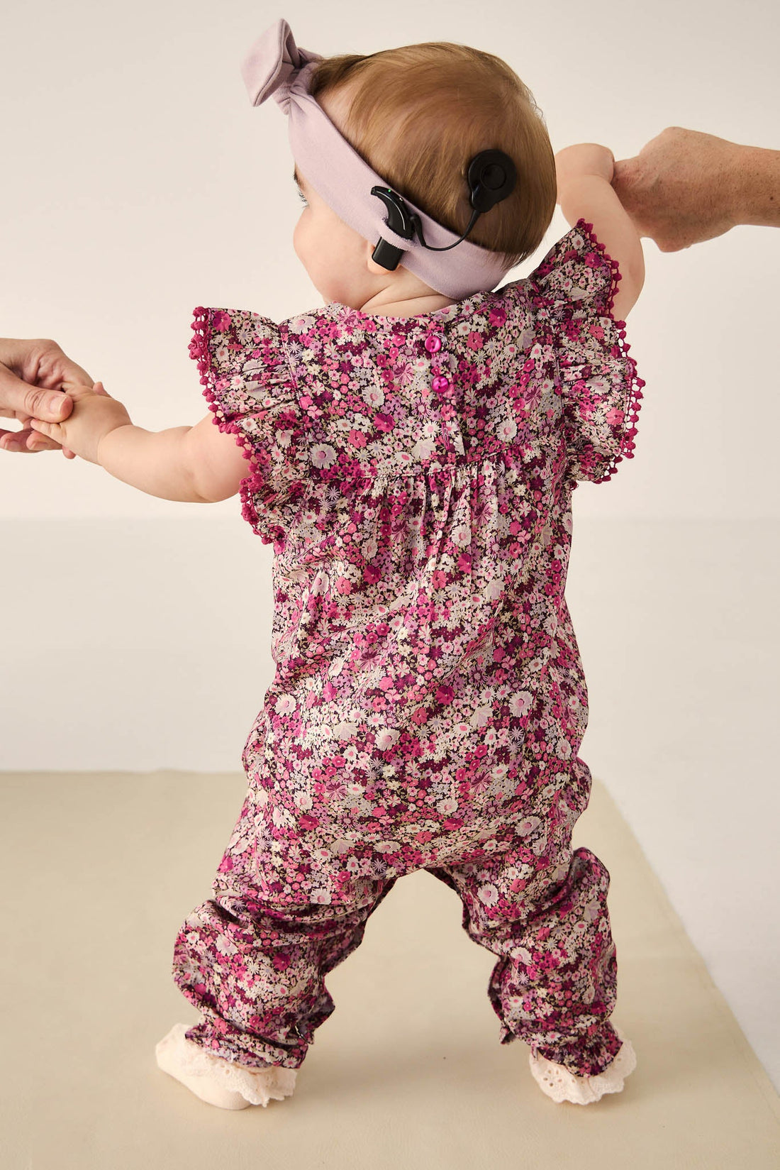 Organic Cotton Martha Playsuit - Garden Print Childrens Playsuit from Jamie Kay Australia