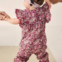 Organic Cotton Martha Playsuit - Garden Print Childrens Playsuit from Jamie Kay Australia