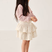 Organic Cotton Ruby Skirt - Rosalie Floral Mauve Childrens Skirt from Jamie Kay Australia