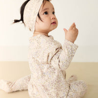 Organic Cotton Melanie Onepiece - April Floral Mauve Childrens Onepiece from Jamie Kay Australia