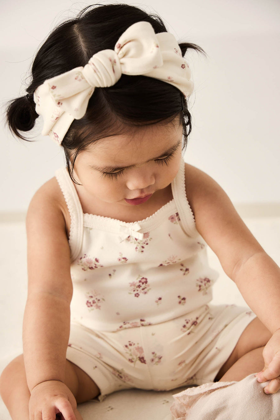 Organic Cotton Headband - Lauren Floral Tofu Childrens Headband from Jamie Kay Australia