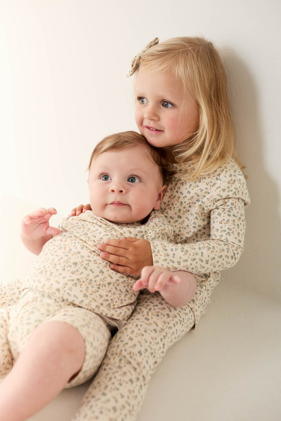 Organic Cotton Avis Long Sleeve Set - Blueberry Ditsy Childrens Pyjamas from Jamie Kay Australia