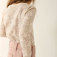 Organic Cotton Long Sleeve Top - April Floral Mauve Childrens Top from Jamie Kay Australia