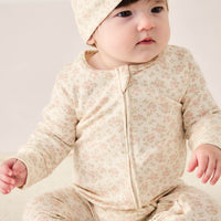 Organic Cotton Frankie Onepiece - Rosalie Floral Mauve Childrens Onepiece from Jamie Kay Australia