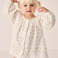 Organic Cotton Muslin Martha Top - Nina Watercolour Floral Childrens Top from Jamie Kay Australia