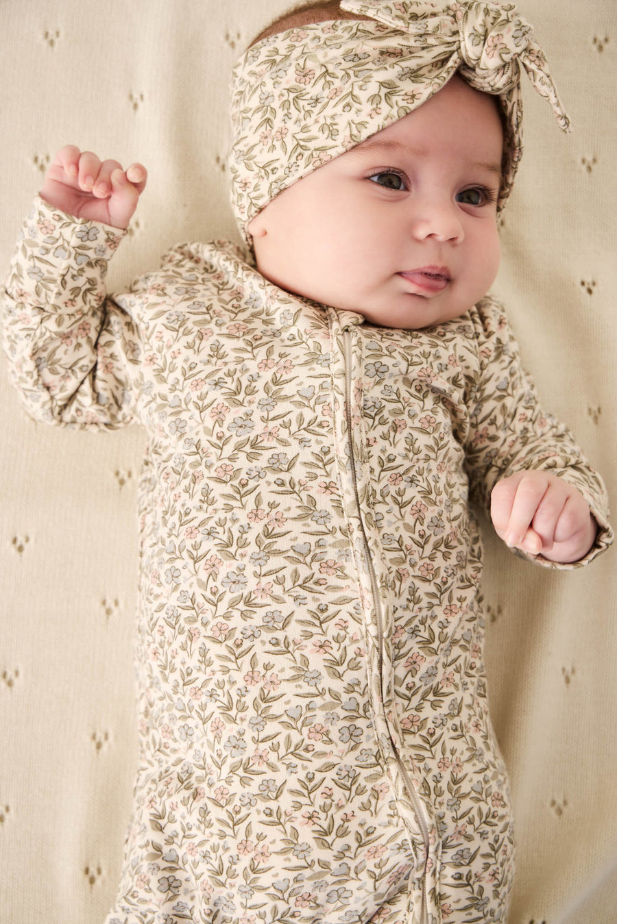 Organic Cotton Frankie Onepiece - Ariella Eggnog Childrens Onepiece from Jamie Kay Australia