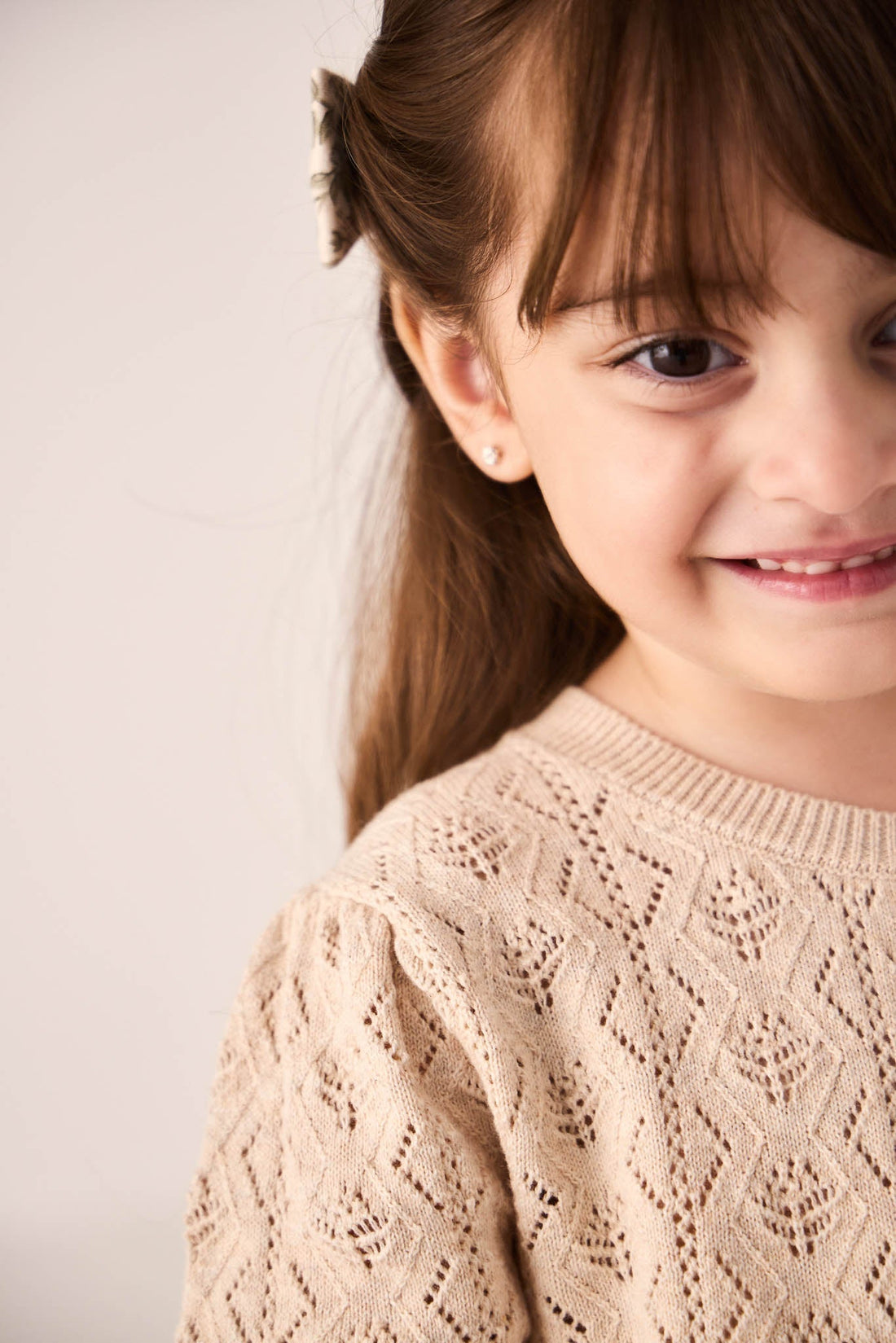 Mila Jumper - Light Oatmeal Marle Childrens Jumper from Jamie Kay Australia